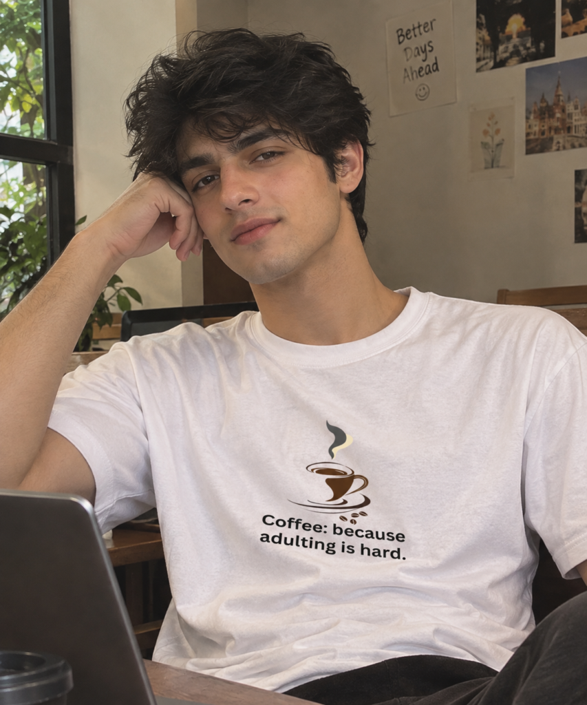 Coffee b/c Adulting Is Hard White Tee