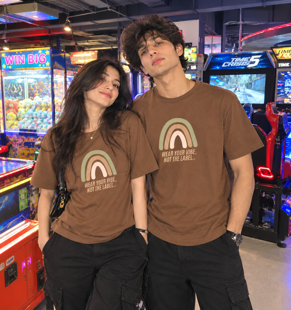 Wear VIBE not LABEL Brown Unisex Tee