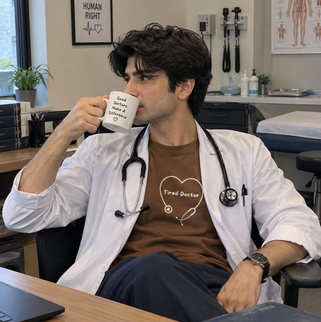 Tired Doctor Unisex Brown Tee