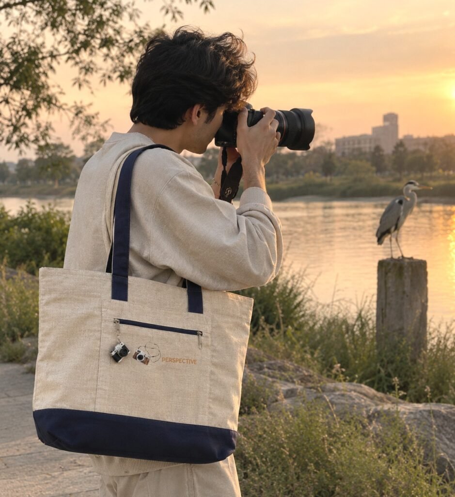 Perspective Zipper Tote Bag