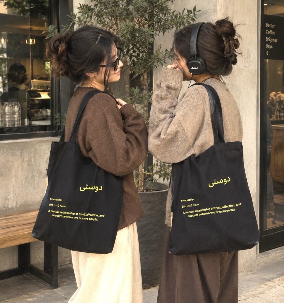 Dosti Canvas Black Tote Bag
